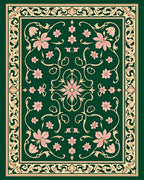 Elegant Pink Floral Botanical Design Rug