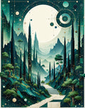 Mystical Cosmic Geometric Landscape Rug