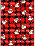 Cozy Red Plaid Jolly Santa Snowflakes Rug