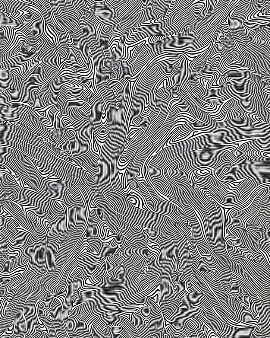 Black White Swirl Patterned Design Rug