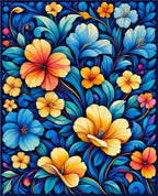 Vibrant Floral Swirls and Petals Rug