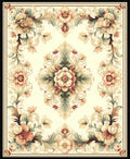 Vintage Floral Scrollwork Pattern Rug