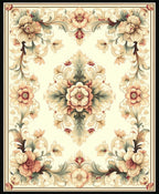 Vintage Floral Scrollwork Pattern Rug