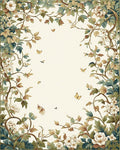 Botanical Garden With Butterflies Design Rug