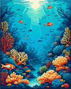 Vibrant Coral Reef Fish Scene Rug Design Rug