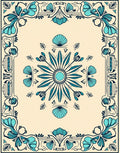 Oceanic Floral Frame Rug