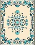 Oceanic Floral Frame Rug