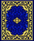 Royal Blue Gold Ornate Floral Rug