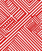 Striking Red Linear Interlocking Forms Rug