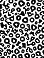Abstract Black White Amorphous Shapes Rug