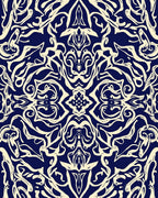 Damask Scroll Ornate Pattern Design Rug