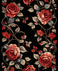 Vintage Rose Vine Floral Pattern Rug