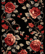 Vintage Rose Vine Floral Pattern Rug