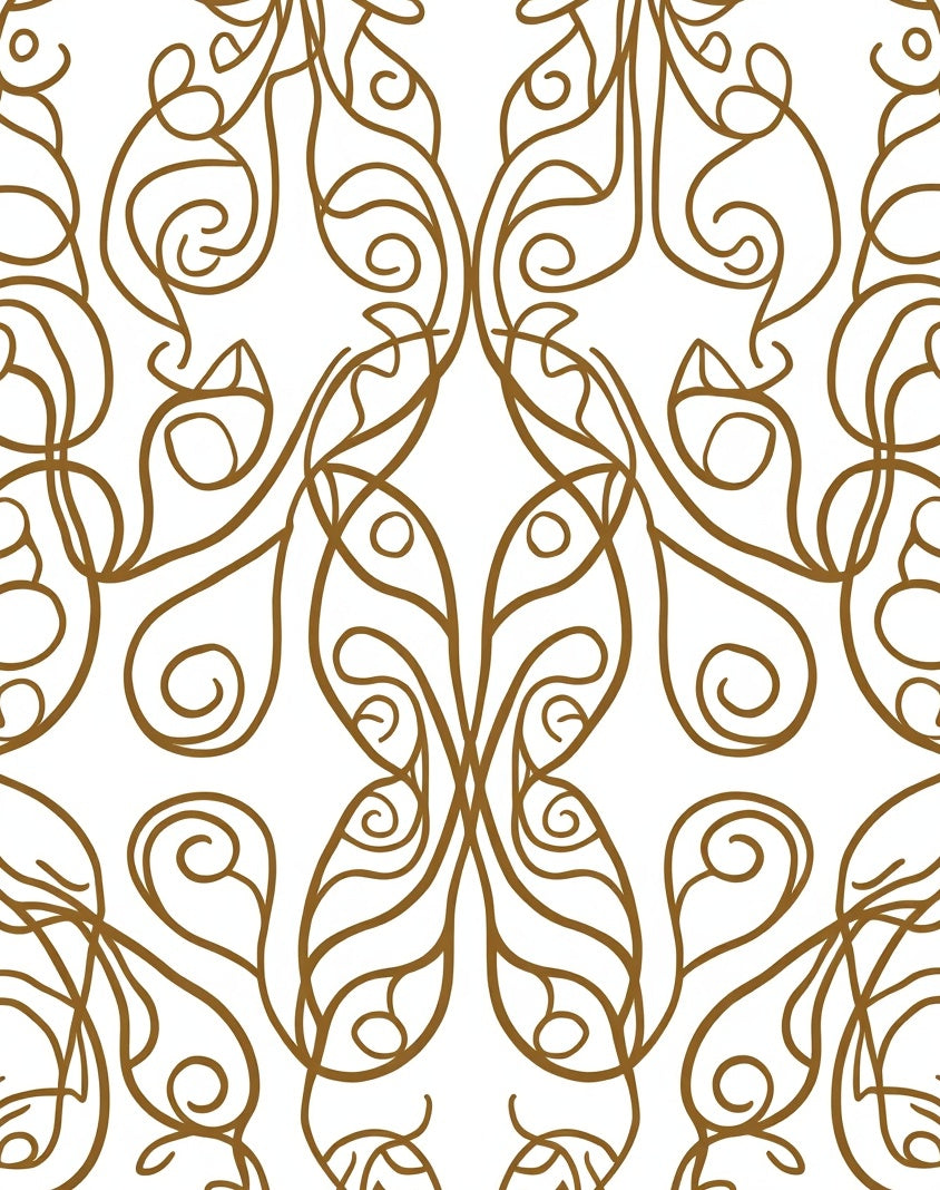 Art Nouveau Swirl Floral Pattern Rug