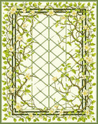 Vining Floral Lace Patterned Rug