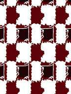 Deep Red and White Checkerboard Rug