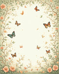 Whimsical Floral Butterfly Garden Design Rug