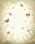 Whimsical Floral Butterfly Garden Design Rug