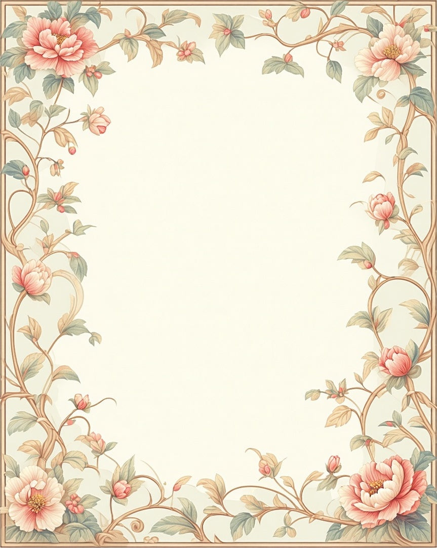 Vintage Floral Vine Design Rug