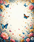 Whimsical Butterfly Floral Garden Rug