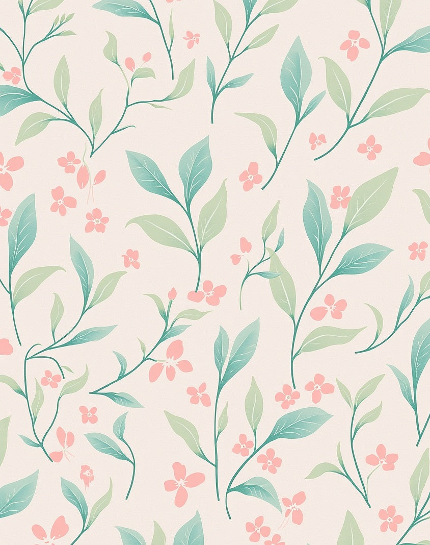 Delicate Floral Branches Pastel Rug