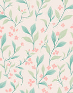 Delicate Floral Branches Pastel Rug