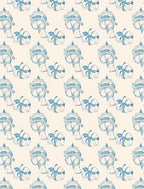 Scattered Blue Ribbon Cotton Print Rug