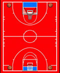 Red Basketball Court Graphic Rug