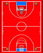 Red Basketball Court Graphic Rug