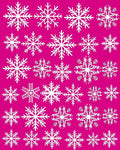 White Snowflakes on Magenta Background Rug