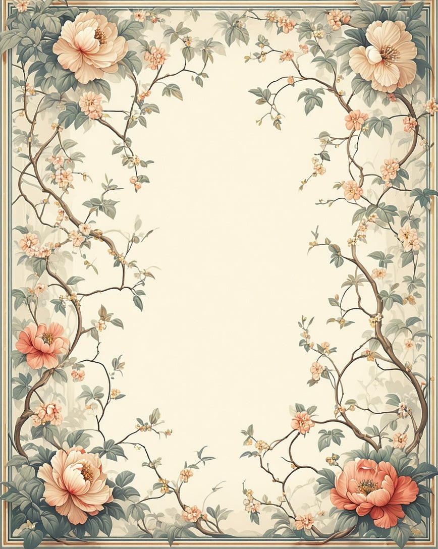 Floral Vine Art Nouveau Rug