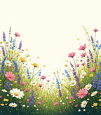 Whimsical Wildflower Meadow Pattern Rug