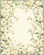 Cream Floral Vine Elegant Pattern Rug