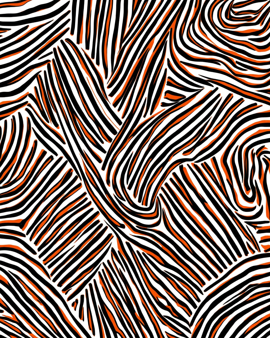Bold Orange Zebra Stripe Pattern Rug