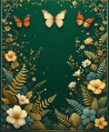 Enchanted Garden Butterfly Floral Pattern Rug