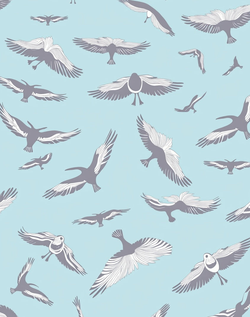 Serene Birds Flying Pattern Design Rug