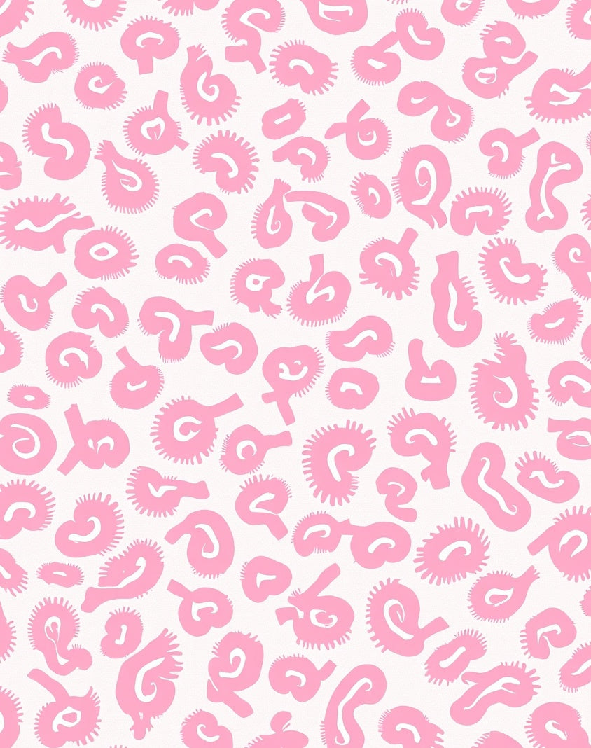Pink Abstract Animal Print Design Rug