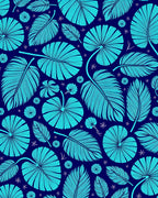 Tropical Leaf Print Rug