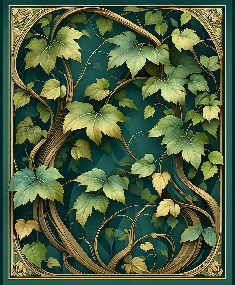 Elegant Botanical Vine Pattern Rug