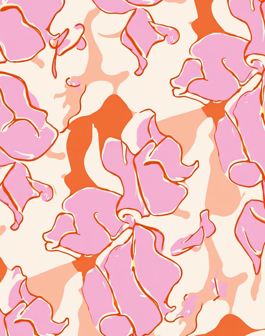 Abstract Floral Pattern Rug
