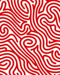 Bold Red Winding Organic Lines Rug