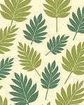 Green Leaf Patterned Tropical Rug