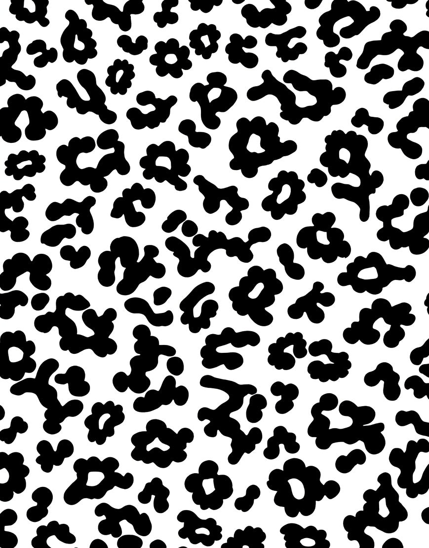 Bold Black Animal Print Pattern Rug