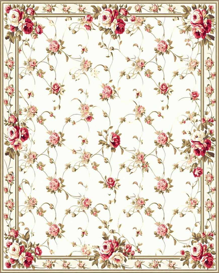 Classic Floral Vine Pattern Rug