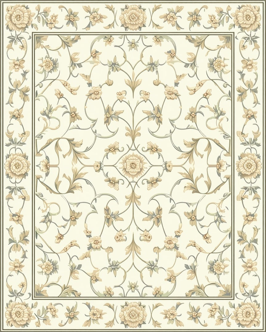 Classic Floral Acanthus Scroll Rug