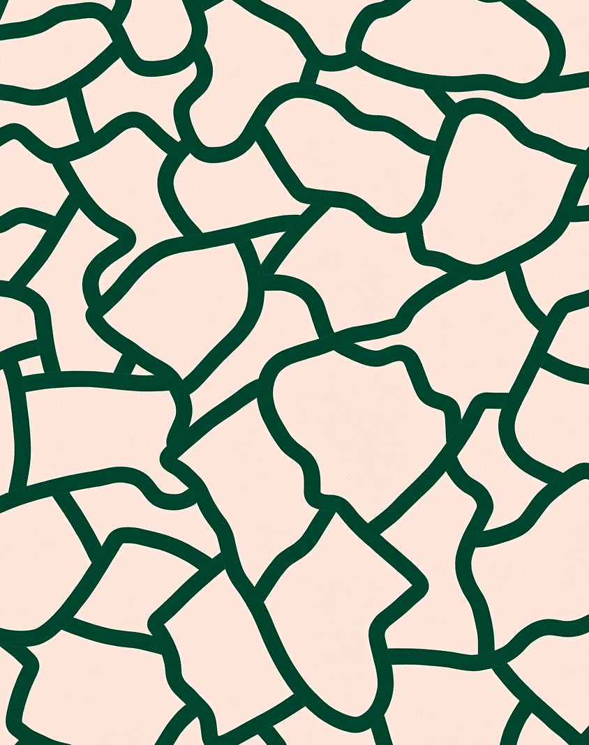 Abstract Organic Green Contour Rug