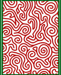Ornate Red Swirl Infinite Maze Rug