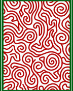 Ornate Red Swirl Infinite Maze Rug