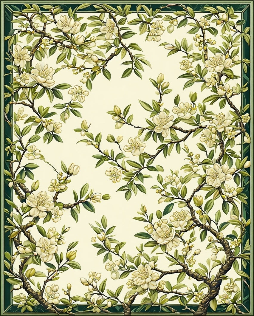 Elegant Floral Vine Pattern Rug