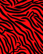 Bold Red Black Animal Print Pattern Rug